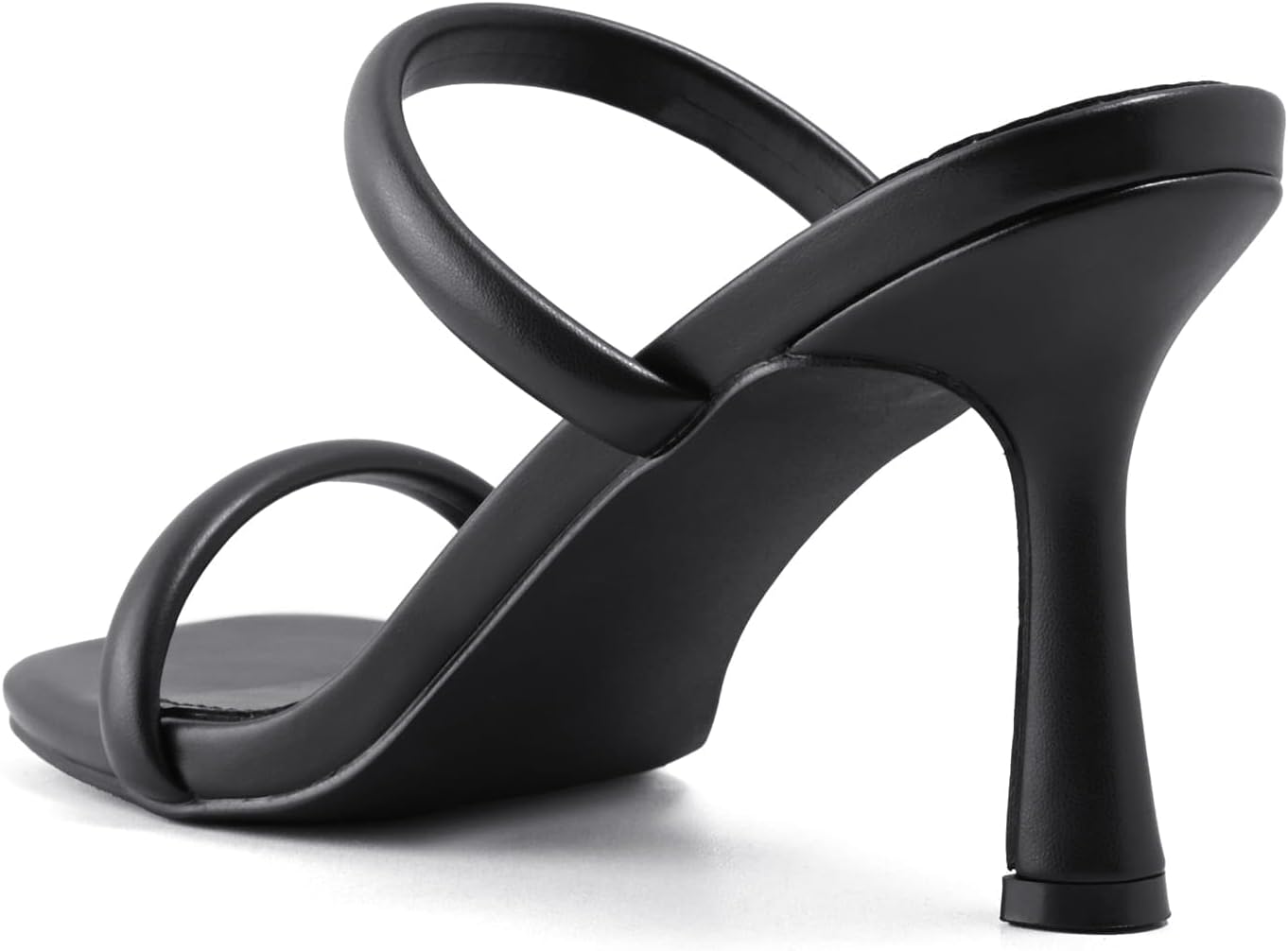 Shoe'N Tale Women's Strappy Heels Kitten Heeled Mules Two Straps Square Open Toe Slip On Sandals - Image 4