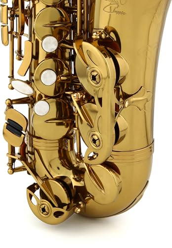 Image of BetterSax Classic Alto Saxophone - Professional-Grade Instrument with Dark Gold Lacquer Finish - Complete Kit for Beginners and Pros - Includes Mouthpiece, Neckstrap, and Durable Case