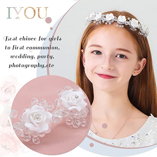 IYOU Nozze Comunione Pezzo di Capelli Bianco Fiore...