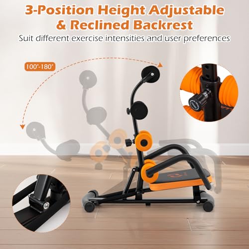 Image of Goplus Ab Machine, Core Abdominal Trainer w / 3-Position Adjustable Backrest, Foam Support, Ab Trainer Sit Up Bench Chair Ab Rocket Exercise Equipment for Home Gym Full-Body Workout