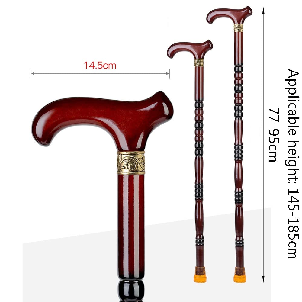 Bastone da Passeggio in Legno per Uomini E Donne, Stampelle Antiscivolo, Ausili per la Mobilità Equilibrata, Bastone da Passeggio Leggero e Resistente (Dimensioni : 85cm)