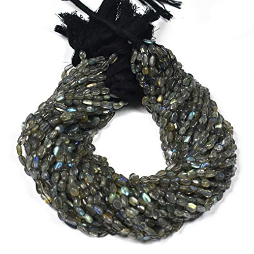 Labradorite naturelle perles ovales lisses pour collier sans défaut