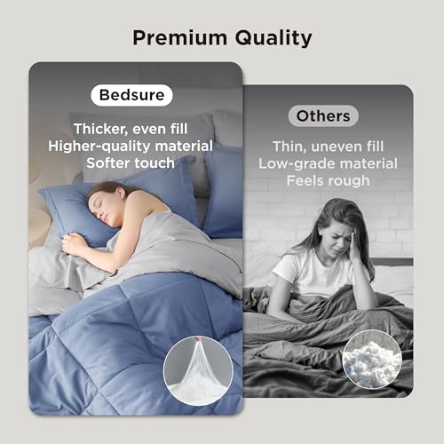 Image of Bedsure Queen Comforter Set - 7 Pieces Reversible Infinity Blue Bedding, Queen Size Bed Set for All Seasons, Bed in a Bag with Down Alternative Comforter, Sheets, Pillowcases & Shams