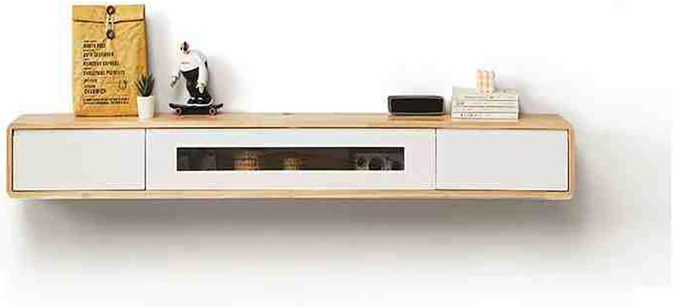 BAYTEWJX Floating TV Stand, Wall Mounted TV Shelves, Storage Space
