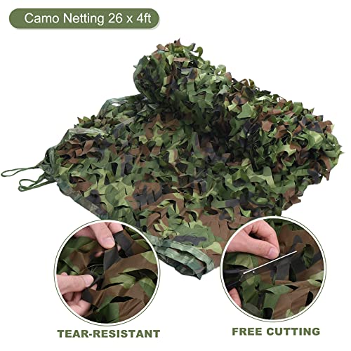 PATIKIL Camouflage Netting 26 x 5ft Camo Netting 210D Oxford Durable Camo Mesh Net Blind Sunshade Hunting Shooting Hide Army for Camping Theme Party Car Cover Decoration Jungle Camo - Image 2