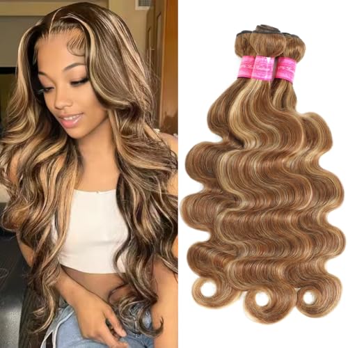 Highlight Human Hair Bundles Body Wave P4/27 Ombre...