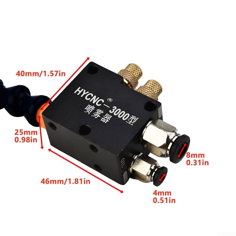 Eawfgtuw Tuyau de pulvérisation de lubrification pour liquide de refroidissement avec tube PU de 0,5 m et base magnétique pour machine de routeur CNC, tour, fraiseuse et machine de forage