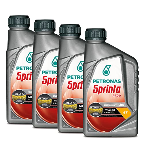 Petronas Kit 4X Sprinta F700 10W-30 Olio Motore Semi Sintetico per Moto e Scooter 4 Tempi - 4 Confezioni da 1 Litro