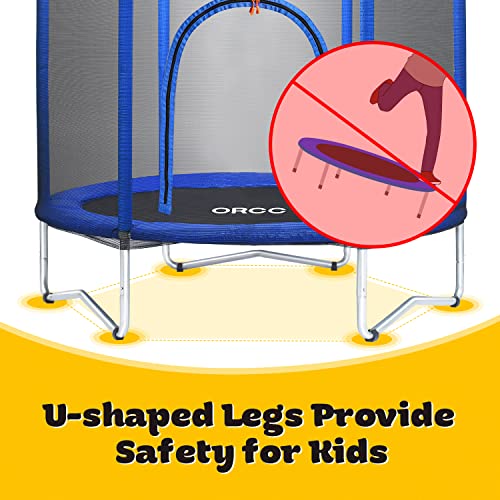 Orcc Toddler Trampoline, 55"/60" Kids Trampoline With Safety Pad, Outdoor Indoor Small Trampolines For Kids Toddler, Supports Up To 220 Pounds, Perfect For Kids’ Exercise(55Inch) #TOP5