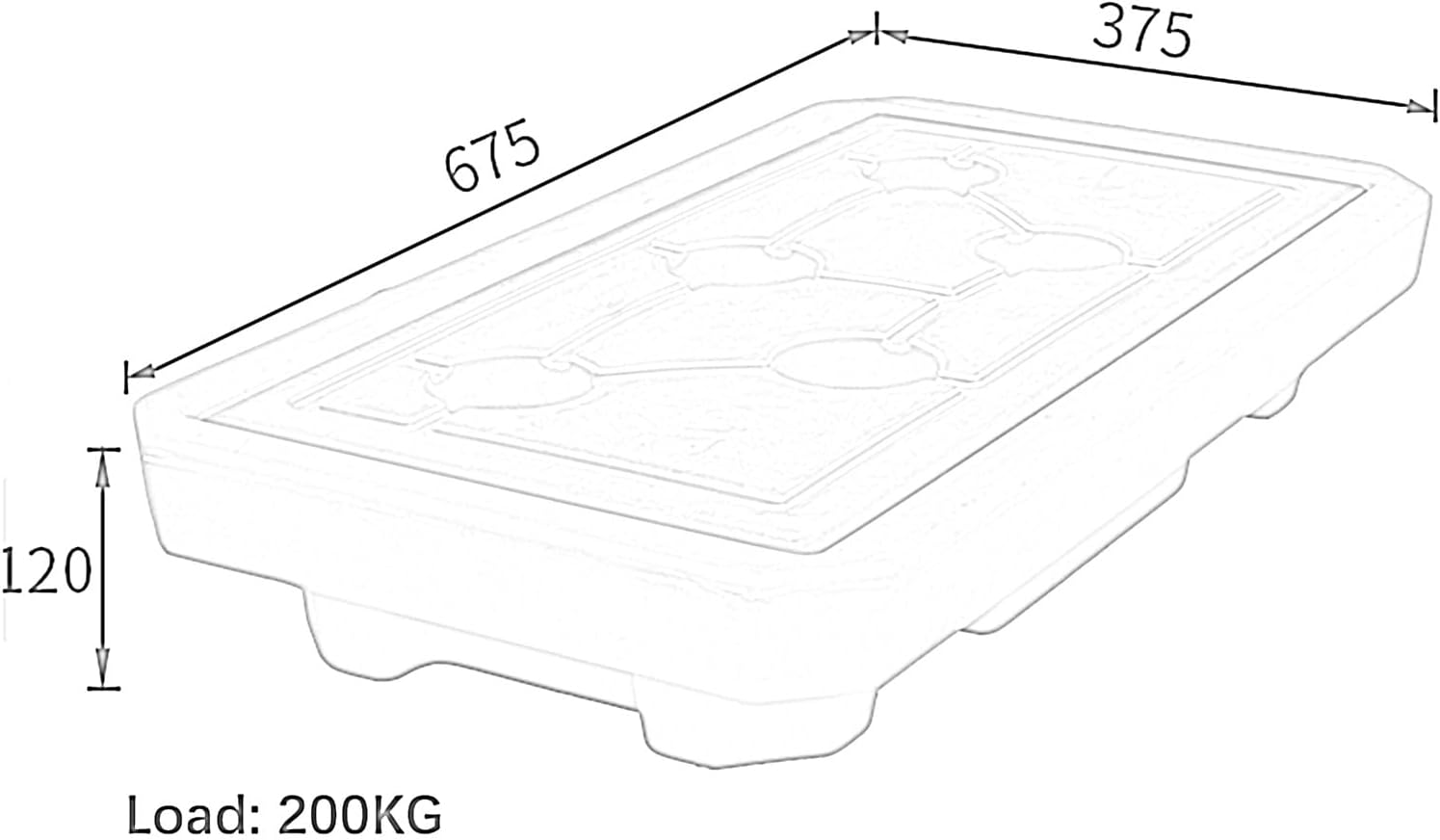 Large Capacity Oil Spill Containment Tray, Stackable Modular Spill Platform, Leakproof Industrial Plastic Pallets for Warehouses, Heavy-Duty Anti-Spill Pallet System