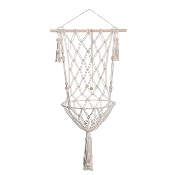 Aswadh Cat Hammock Bed Macrame Swing Comfy Home Decor Soft Tassel Cats Plant Basket