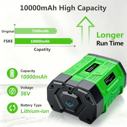 Image of FSKE Upgraded 10.0Ah Replacement for EGO 56V Battery 2Packs