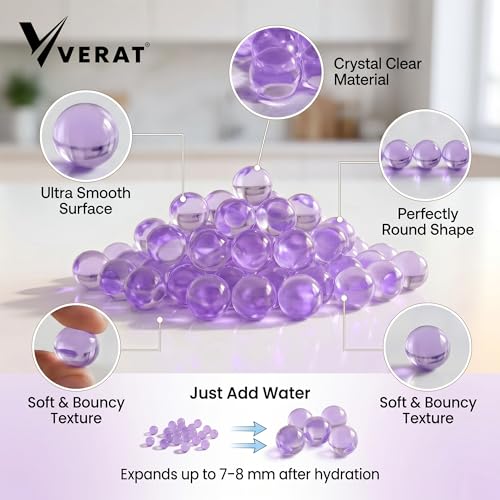 Image of Verat 2 Packet Gel Water Balls /Water Beads /Refill Water Bead /Gel Blaster Ammo /Water Balls for Gun /Gel Balls for Kids /Gel Blaster Balls in Bottle /7-8mm Non-Toxic Water Beads Gel Guns(20000 Purple)