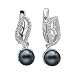 Produktbild SILVEGO Damen Ohrringe aus 925 Sterling Silber mit schwarzen Perlen in Farbe Tahiti