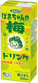 エルビー ばあちゃんの梅ドリンク 200ml × 24本 紙パック 塩分 クエン酸