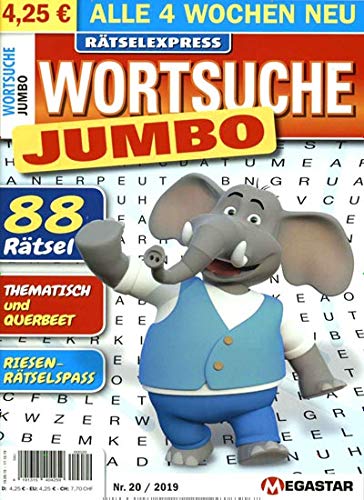 Rätselexpress Wortsuche Jumbo 20/2019 "88 Rätsel" Rätselexpress Wortsuche Jumbo 20/2019 "88 Rätsel"