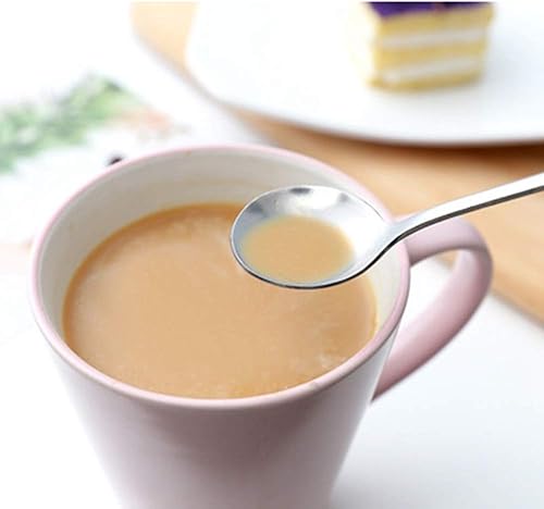 Miniatura 6 de Cuchara de té helado de mango largo cucharas de acero inoxidable para agitar cóctel para café azúcar postre pastel helado 1 cabeza redonda