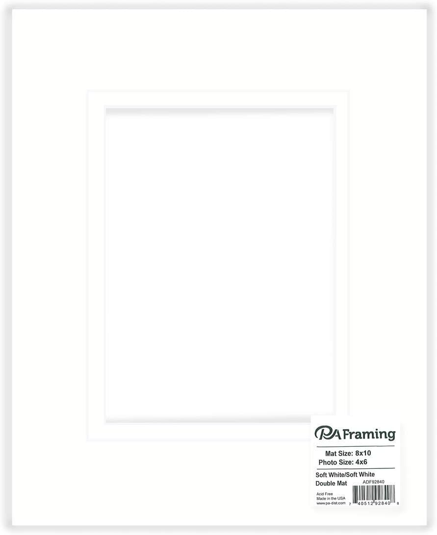 ADF Mat Dbl 8x10/4x6 WhtCore SoftWhite/SoftWhite