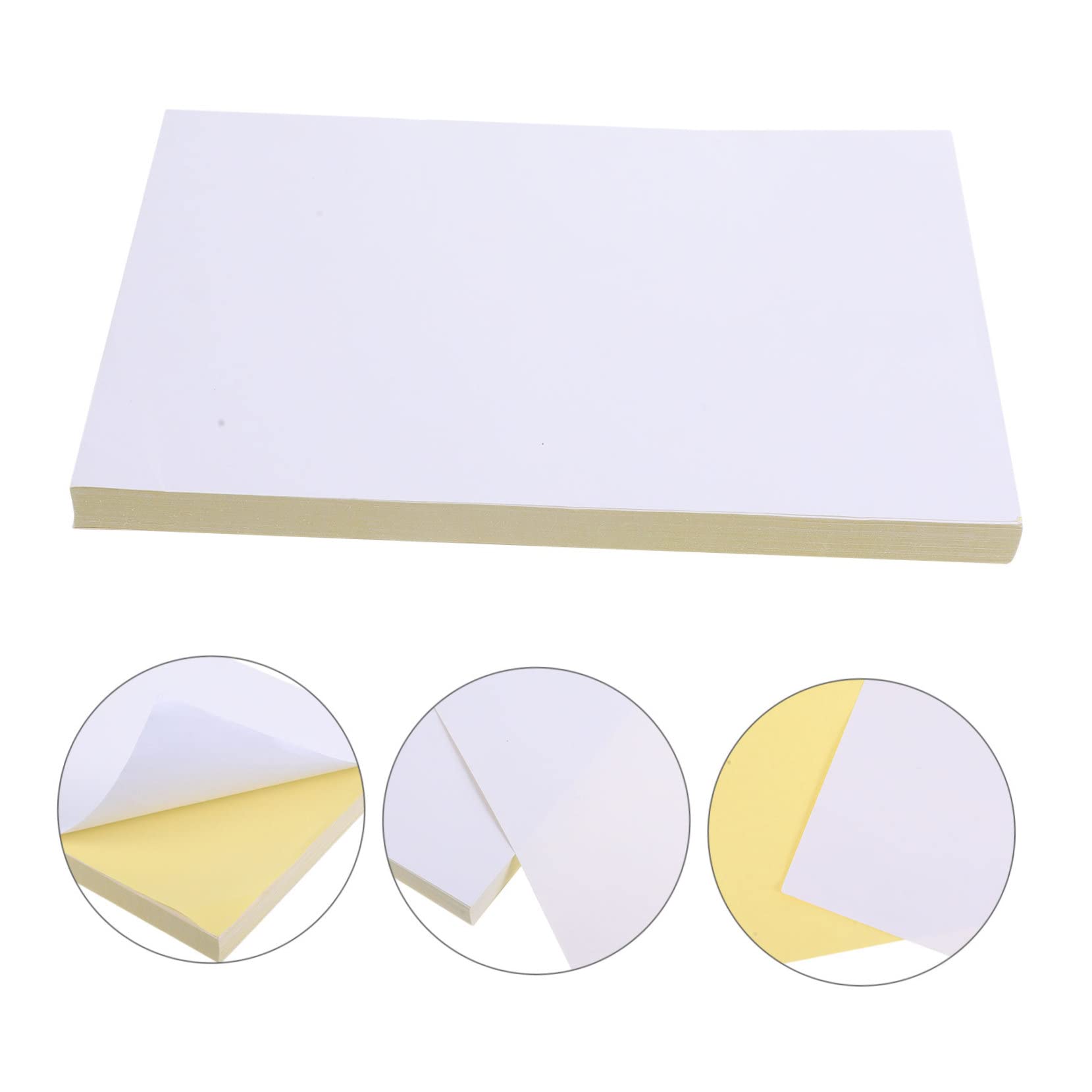 Papier Autocollant Blanc A4 100 Feuilles, Étiquettes Imprimables