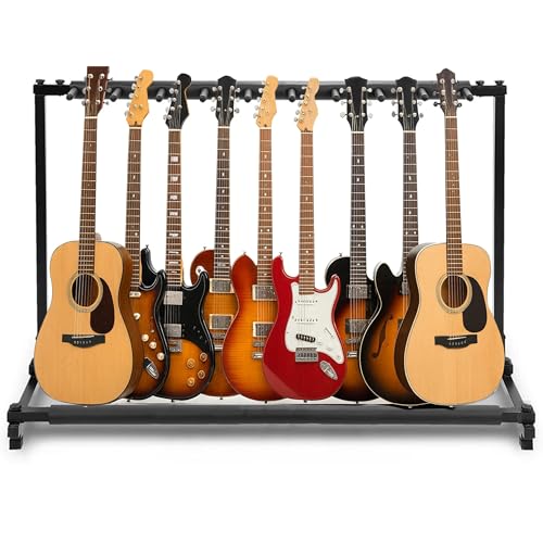 Pyle Soporte plegable universal de 6 cuerdas, 5 soportes, portátil, plegable, para instrumentos, con...