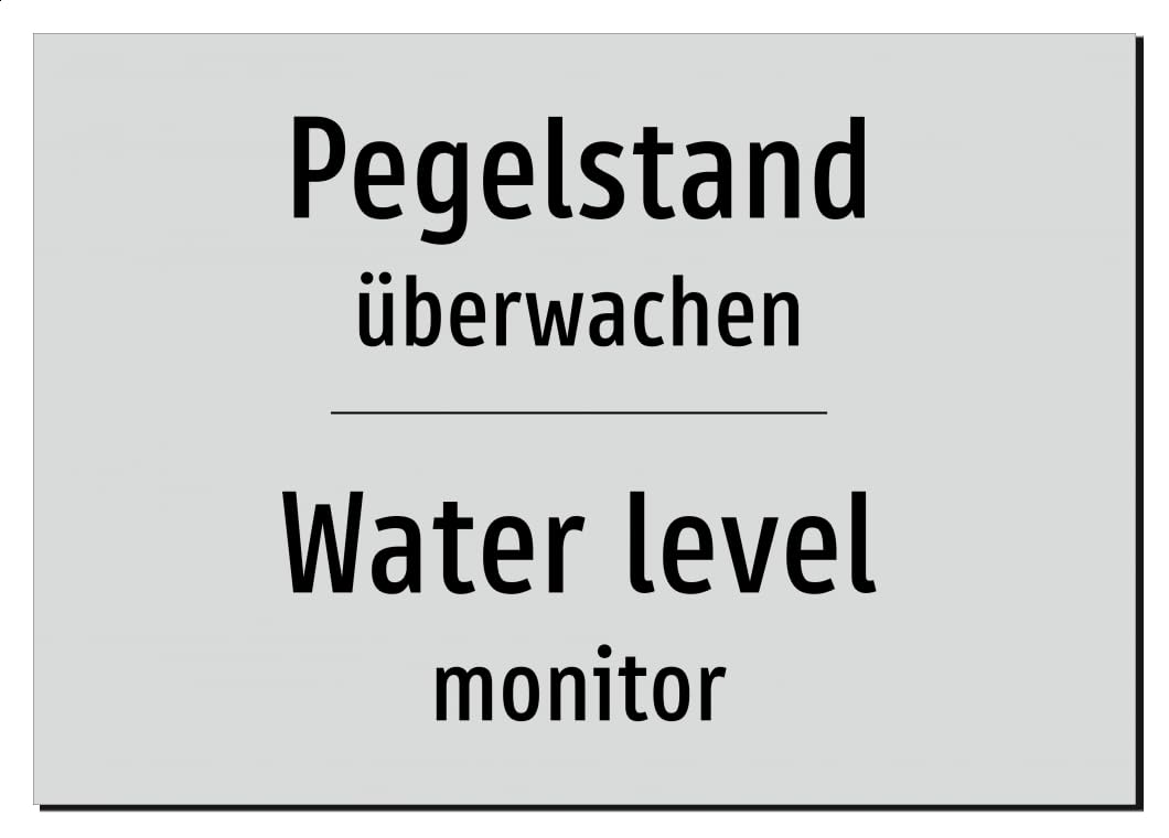 62383-DEEN-T-07 | Pegelstand überwachen Schild/Aufkleber | Deutsch
