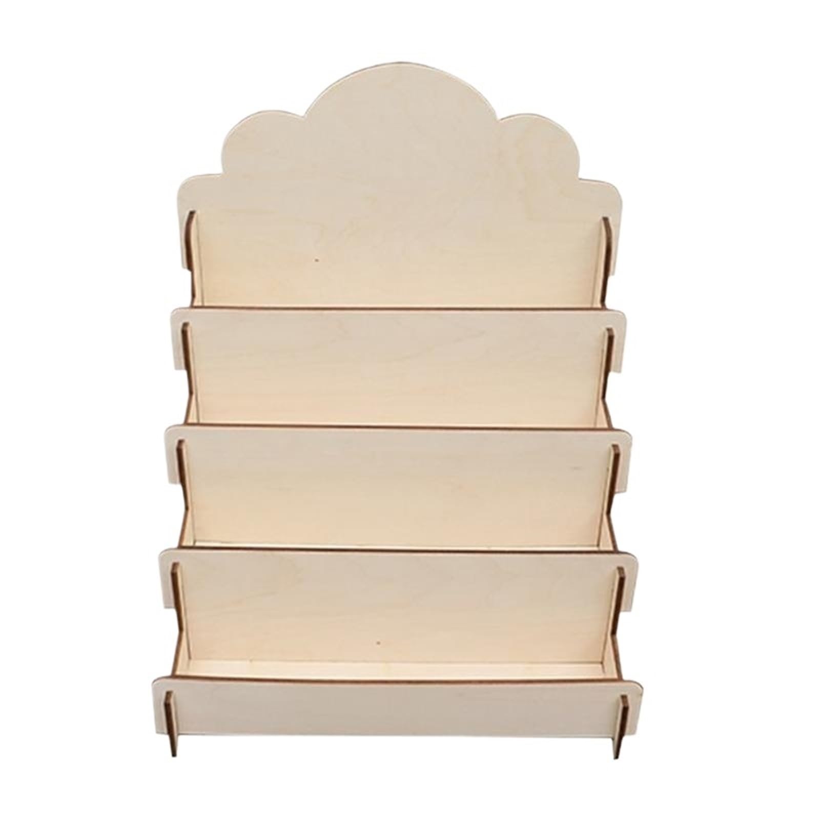 Huwoyg One Color 4 Layers Wood Card Display Stand Wooden Sticker Rack Multi-Functional Easel For Greeting Cards Photos Postcards For Cards