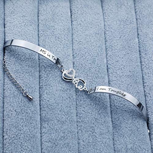 G-Ahora Multiple Sclerosis Bracelet MS is tough but I am tougher MS Awareness Survivor Gift Inspirational Jewelry(MS tough NBR) - Image 5