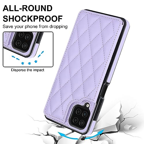 Asuwish Phone Case for Samsung Galaxy A12/M12 Wallet Cover with Tempered Glass Screen Protector and Leather RFID Credit Card Holder Stand Cell Accessories A 12 5G A-12 S12 12A 4G Women Men Purple by Asuwish - Used condition - Image 5