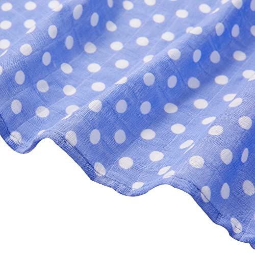 Image of DaysU Muslin Swaddle Blankets for Newborn Babies, Breathable Bamboo Rayon & Cotton Baby Muslin Blankets for Boys Girls Unisex with Gift Box, Large 47 inchx47 inch, 3-Pack, Bluish Violet & Yellow Bee /Dot /Wave