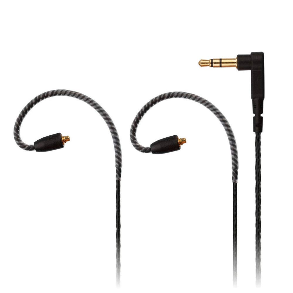 Kopfhörer-Verlängerungskabel MMCX Audiokabel 3,5 mm Stecker kompatibel mit Shure SE215 SE315 SE846 schwarz