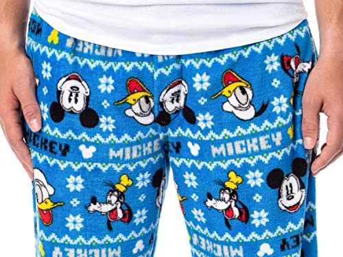 Disney Men's Mickey Mouse Goofy Donald Fair Isle Pajama Pants Big and Tall4