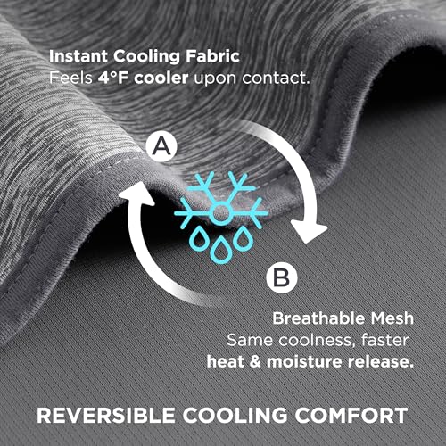 Bedsure Summer Cooling Blanket Queen Size for Hot Sleepers with Sports Mesh Design, Arc-Chill Q-Max 0.4 Lightweight Breathable Ice Cold Blanket for Night Sweats, 90 x 90 Inches, Mesh Grey