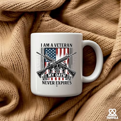 Taza de cerámica para veteranos 11 oz blanca miniatura 4