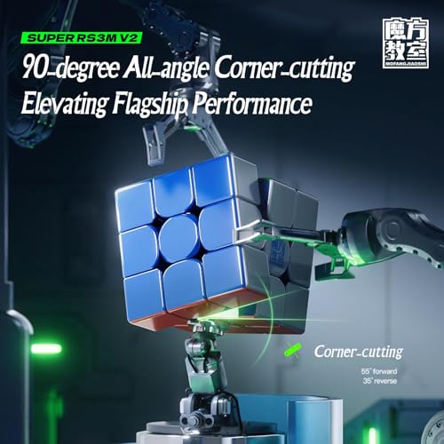 Image of Hawkister MoYu Super RS3 M V2 3x3 Cube - Magnetic MagLev Speed Cube, UV Coated, Fast & Adjustable