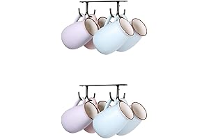 Coffee Mug Holder with 4 Hooks: Your Ultimate Under Shelf Mug Storage Solution