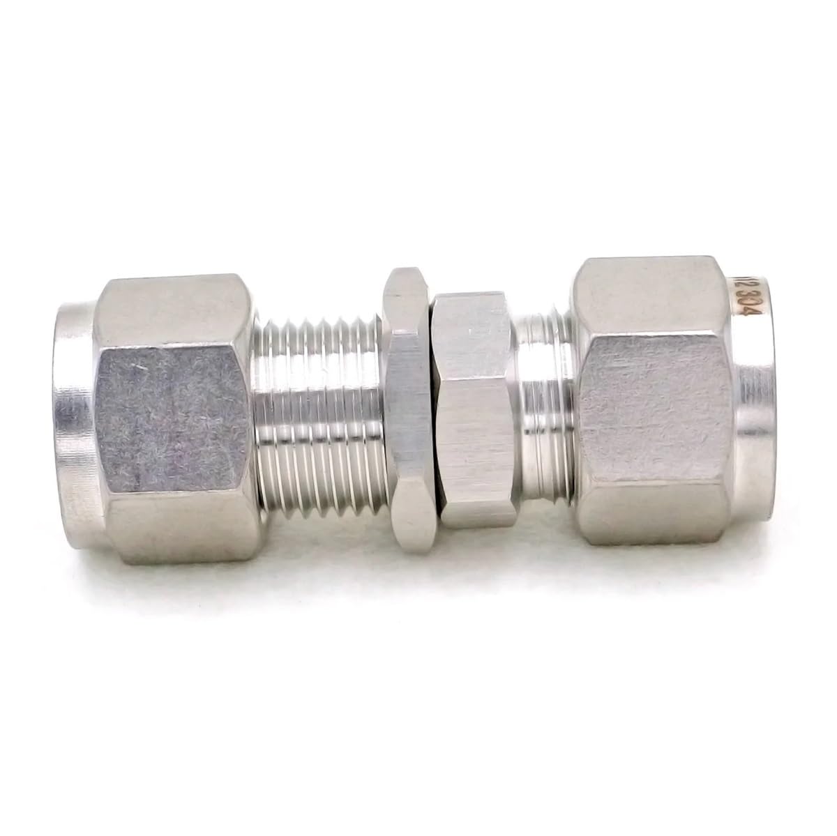 Fit Tube O/D 16mm Bulkhead 304 Stainless Steel Ferrule Pneumatic Air Compression Pipe Fitting