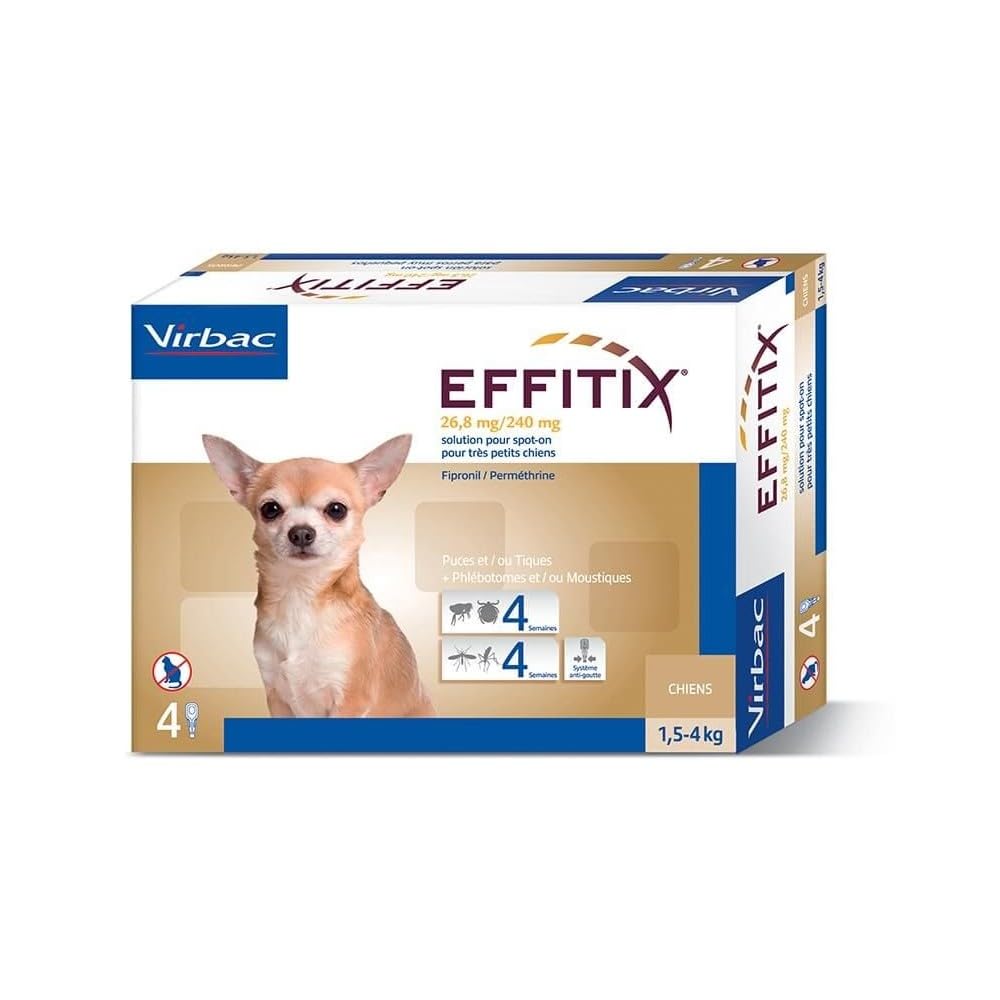 VIRBAC - EFFITIX Spot on - Anti Parasitaire - 4 Pipettes