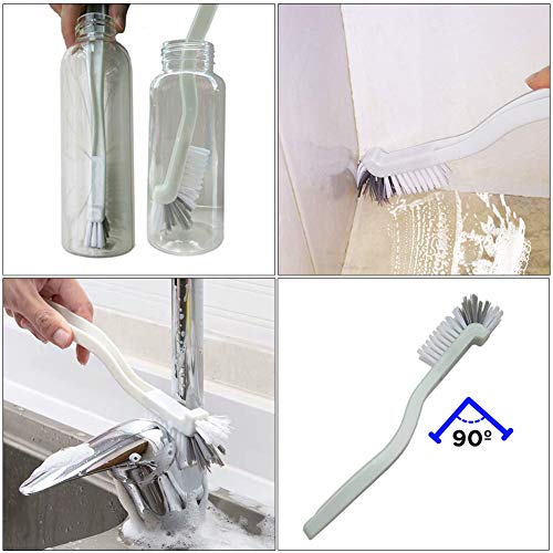 Multi-Purpose Scrub Brush Set - 4 Pack Kitchen Cleaning Brushes with Stiff Bristles for Dishes, Pots, Pans, Sink & Bottles - Dish Brush with Ergonomic Handle - Image 6