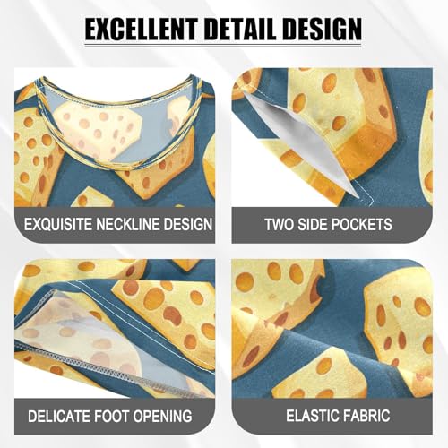 Pajama Sets Short Sleeve Cheese Cubes on Blue Soft Cotton Summer Sleepwear 2 Piece PJS Size 5-14T3