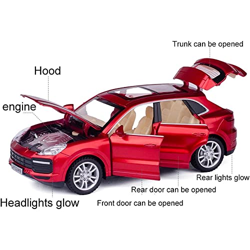 Image of 1:32 Diecast Metal Car Model Caynen Cars for Kids Pull Back Openable Doors with Light Sound