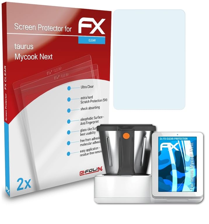atFoliX Lámina Protectora de Pantalla compatible con taurus Mycook Next Película Protectora, ultra transparente FX Lámina Protectora (2X)