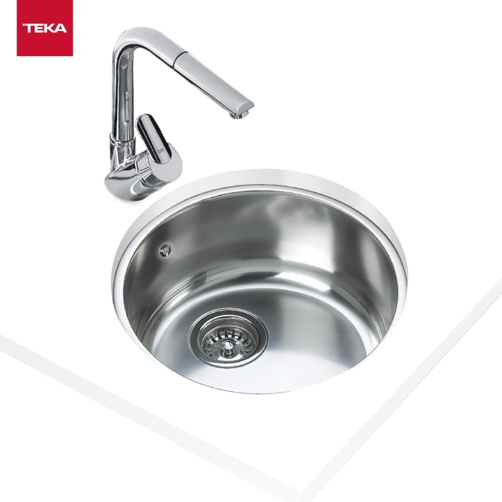Teka sink installed in a countertop with a modern faucet