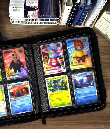 Image of Premium 4 Pocket Card Binder, Holds 160 Cards for MTG TCG Sports Game Cards(Black,4 Pocket)