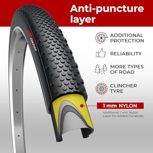 Fincci Gravel 700x38c Tyres – Pair Foldable Kevlar 700c Bike