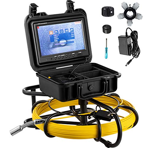 Mophorn Sewer Camera,300FT Pipe Pipeline Inspection Camera,9 Inch Color LCD Monitor Pipe Inspection Equipment, IP68 Borescope Endoscope Waterproof(Camera Size: 23MMx120MM)