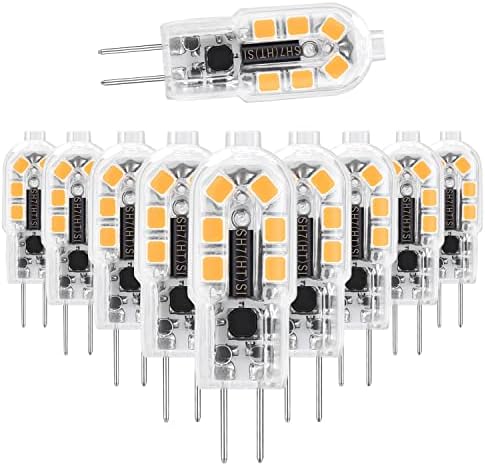 Hanbaak G4 LED Light Bulbs, G4 LED Bulb 1.5W (20W Halogen Bulb Equivalent) 12V G4 Bi Pin Light Bulbs for Landscape Puck Lighting Warm White 3000K 10-Pack