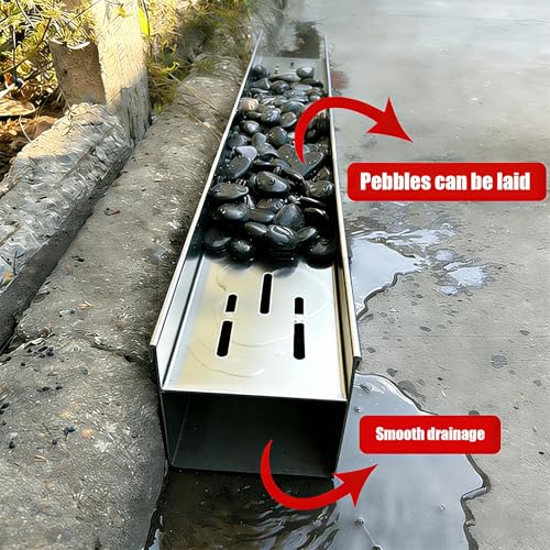 Grille de vidange pour votre douche de jardin ou caniveau de pluie de terrasse en acier inox - 5