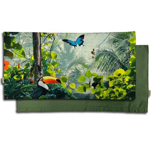 ESSENZA Baumwolle Satin Wendebettwäsche Gabriel Green Urwald Dschungel...