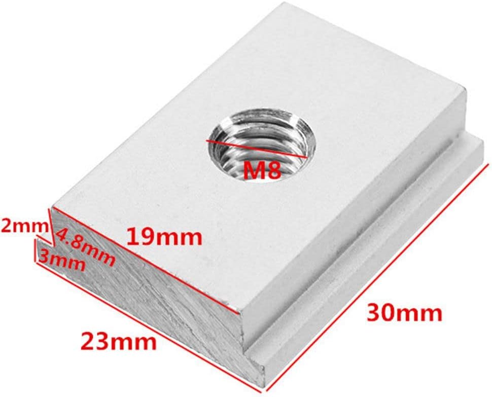 For Table Saw Jig M8 Nut Fasteners T-tracks Home Improvement Chute Slider Woodworking Miter Bar Slider (Size: 10 pcs)