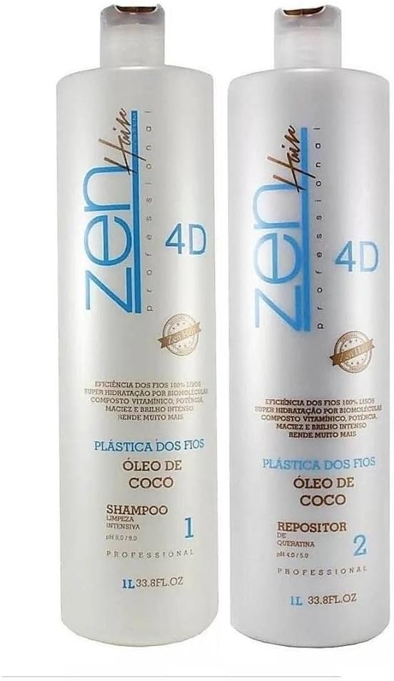 4D Plástica dos Fios Ojon Oil Brazilian Keratin Hair Treatment | Progressive Brush | Smoothing System 2L
